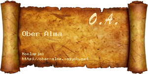 Ober Alma névjegykártya